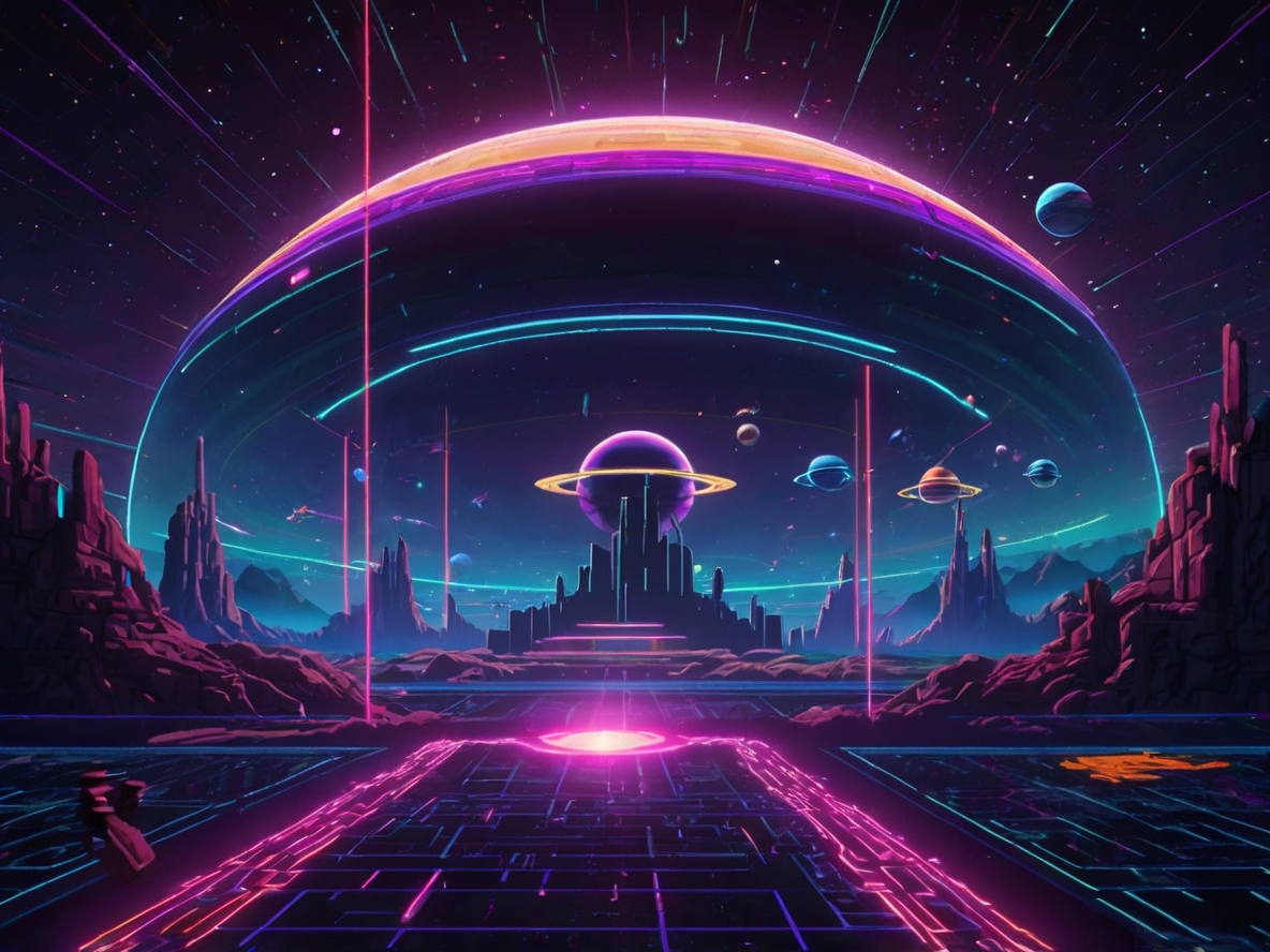 Retro space scene